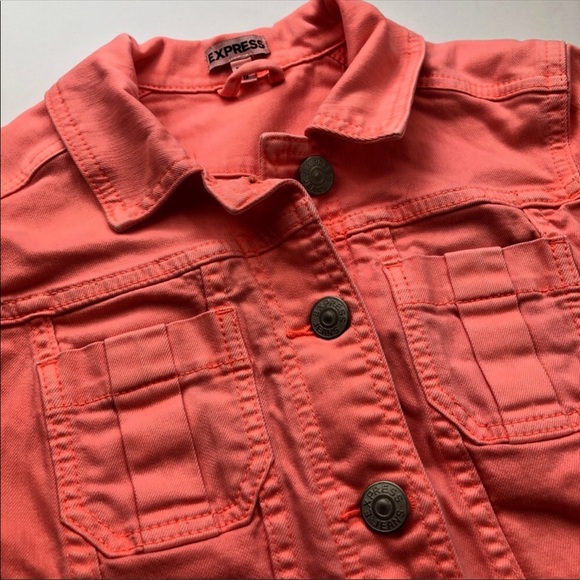 Express Jean Jacket Neon Orange XS - Picture 6 of 6